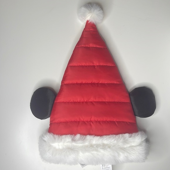 Disney Accessories - One Size Disney Parks Mickey Mouse Ears Quilted Santa Hat Christmas Holiday NEW!